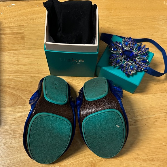 Tieks Shiny Blue Slippers - Picture 2 of 3